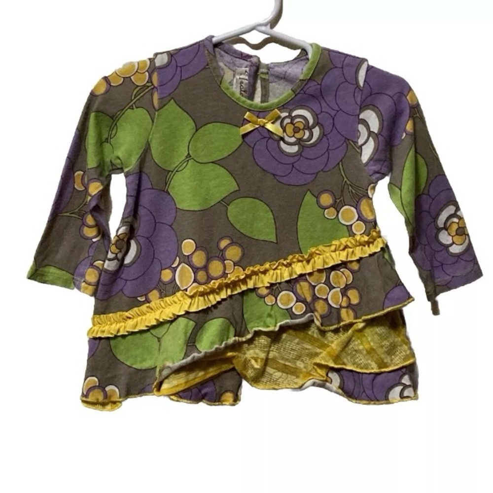 Tralala Baby 18 Months Purple & Green Floral Blouse!